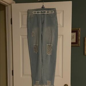 Distressed Light Blue Women's Jeans